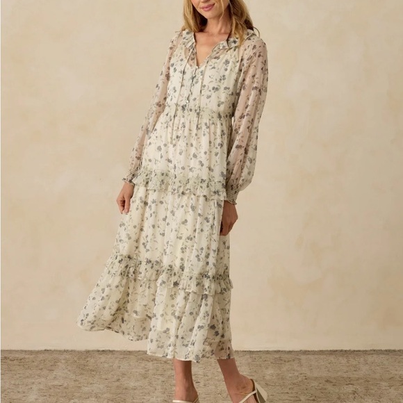 Noralee Dresses & Skirts - Elegant Floral Long Sleeve Dress
